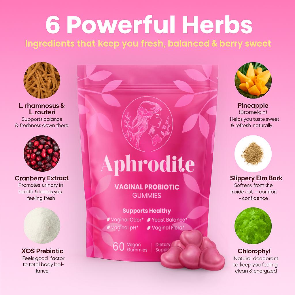 Aphrodite™️  6 In 1 Total Vaginal Health Strawberry Gummies